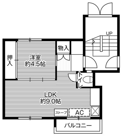 ビレッジハウス手稲2号棟 (408号室)の物件間取画像